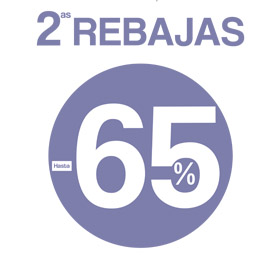 Segundas rebajas hasta el 65%.