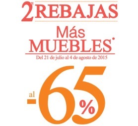 2ª rebajas, más muebles al -65% 