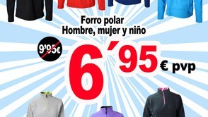 Oferta forros polares hombre, mujer y niÃ±o