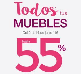 Todos los muebles al 55%