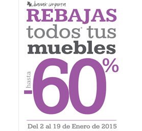 Todos los muebles hasta el 60%.