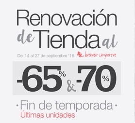 Renovación de tienda al -65% y -70%